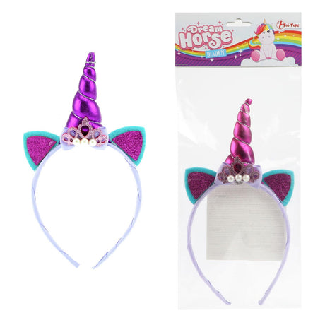Diadema de caballo de ensueño unicornio morado
