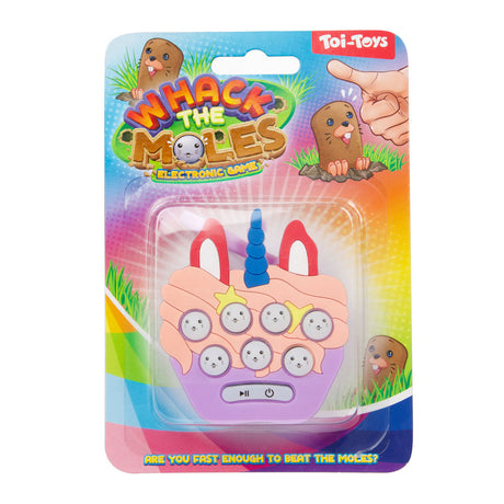 Juego de memoria Toi-toys atrapando topos en un llavero