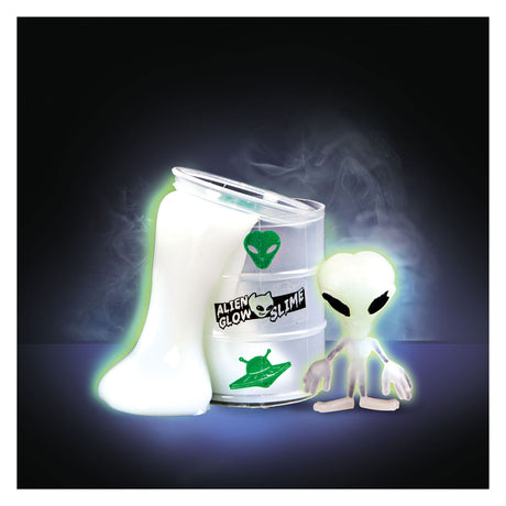 Toi-toys brillan y son divertidos barriles de petróleo con alienígenas de limo que brillan en la oscuridad