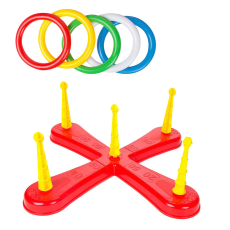 Toi-toys juega al juego de lanzar anillos con 5 anillos