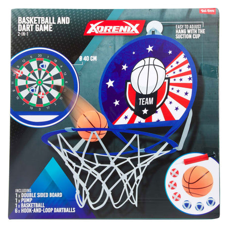 Adrenix dardos baloncesto juego 2 en 1 - juguete multicolor para niños.
