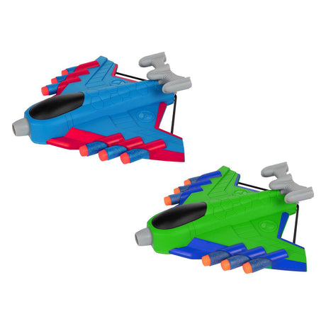 Toi-toys juega al tirador de un avión con 16 flechas de espuma