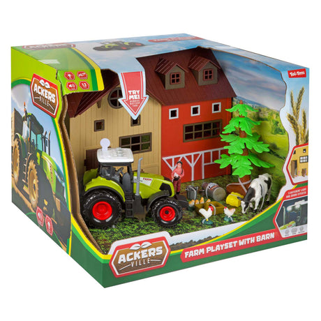 Toi-toys set de juego ackers ville farm con tractor luz y sonido, 12 piezas.