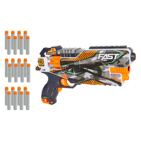 Toi-toys foam strikex pistola de tiro eléctrica shockwave con 24 flechas de espuma