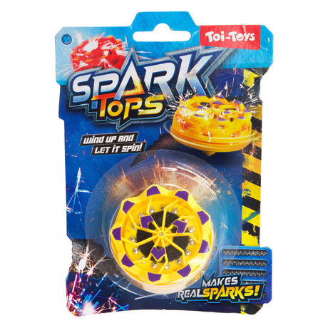 Toi-toys divertido peonza de cuerda que chispea con pedernal