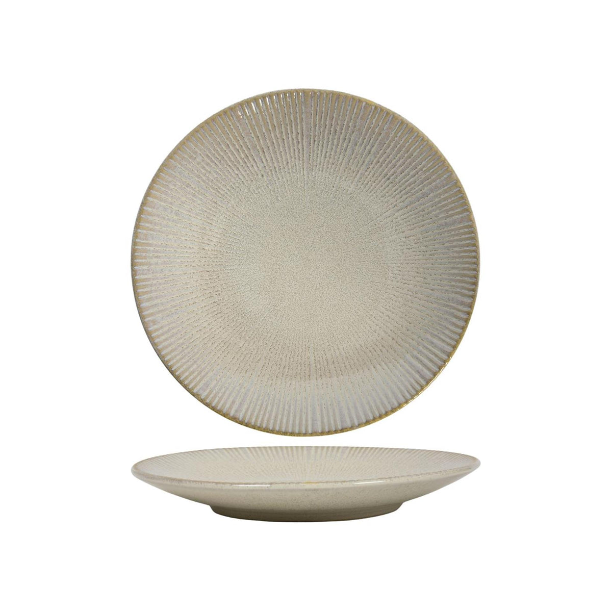 Plato de desayuno líneas beige océano ã˜21cm caja de 6