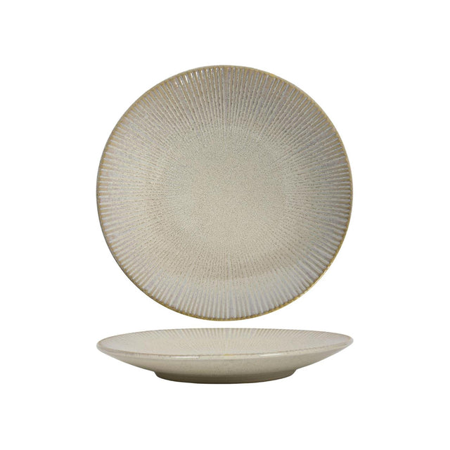 Plato llano líneas beige océano ø27cm
