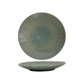 Plato llano líneas océano azul verde ø28cm