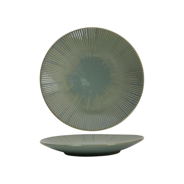 Plato llano líneas océano azul verde ø28cm