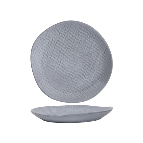Plato de desayuno tejido textil gris ø21cm caja de 6