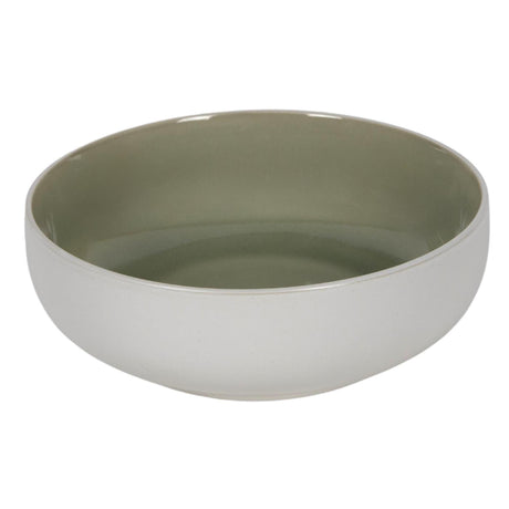 Cuenco mate blanco verde ø16,5x5,5xm 6 piezas