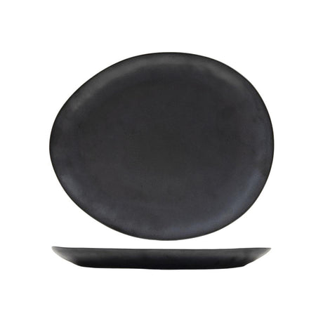 Svenska living plato llano ovalado manhattan 28,2x24cm caja de 6 piezas antracita