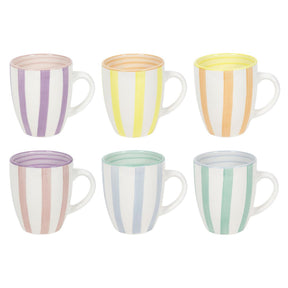 Taza de café rayas caja de 6 piezas 340ml