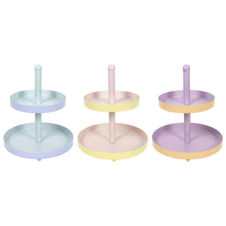 Etagere metal bicolor 2 capas ø20xh23cm 3 surtidos