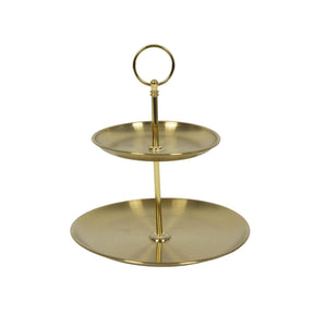 Etagere oro 2 capas acero inoxidable ø14xh20cm