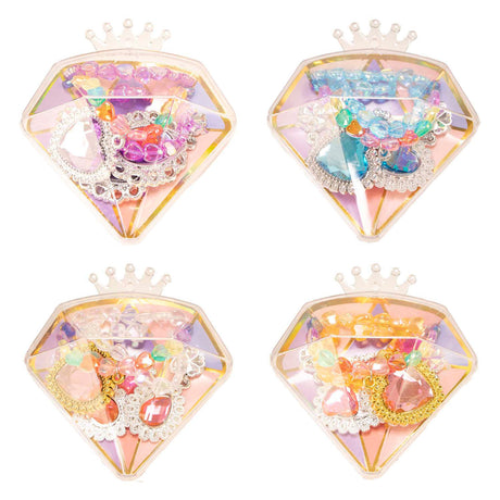Jono Toys Caja de almacenamiento de diamantes con joyas, 7 piezas