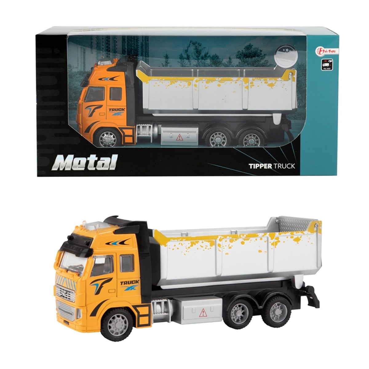 Toi-toys camión volquete naranja 12 cm