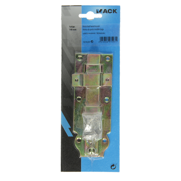 Mack 1014281 - corredera de seguridad para candado, bicromatado 100mm | 5 piezas