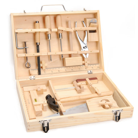 Caja de herramientas de madera Playwood, 16 piezas.