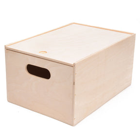 Small foot playwood - caja de almacenamiento de madera con tapa deslizante rectángulo m - caja de juguetes