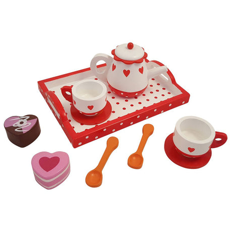 Juego de té Playwood corazones punto