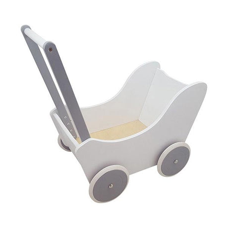 Cochecito de muñecas Playwood blanco plata