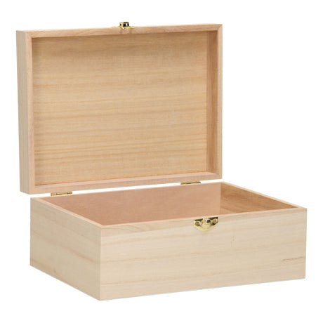 Caja de madera sin marca tamaño A5 - tapa abatible - cerradura - paulownia