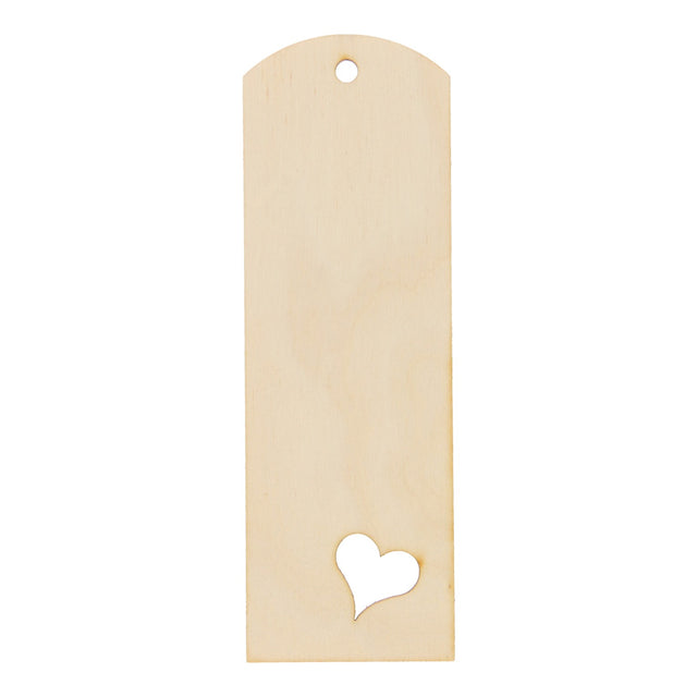 Marcapáginas Playwood con madera contrachapada en forma de corazón