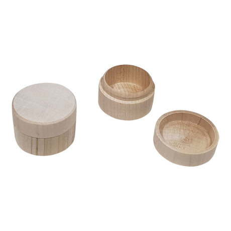 Caja para juguetes de madera Playwood redonda de madera de haya natural 5,8 cm.