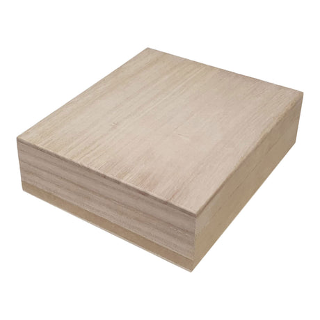 Caja sin marca sin marca, paulownia cuadrada con tapa suelta