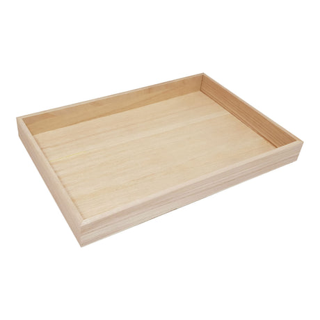 Bandeja Playwood pequeña madera de paulownia, 24x15,5cm