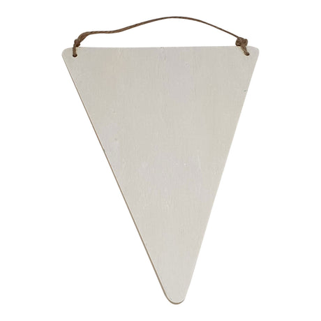 Triángulo de bandera de madera Playwood con colgador, 19,5x15cm