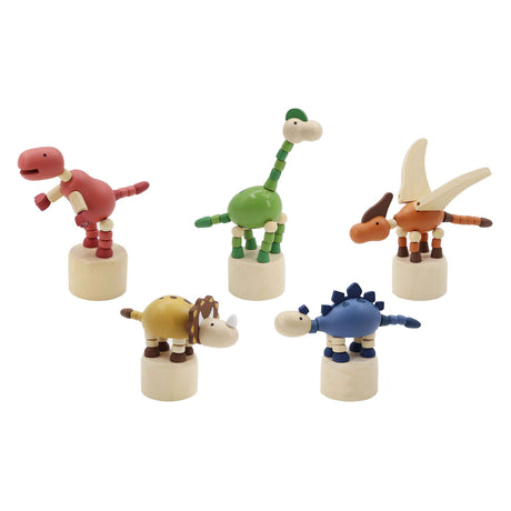 Playwood muñeco de presión de madera dinosaurio
