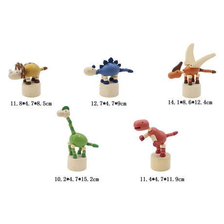 Playwood muñeco de presión de madera dinosaurio