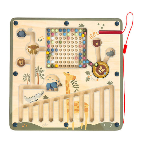 Playwood laberinto magnético de madera safari juguetes Montessori 28x28cm.