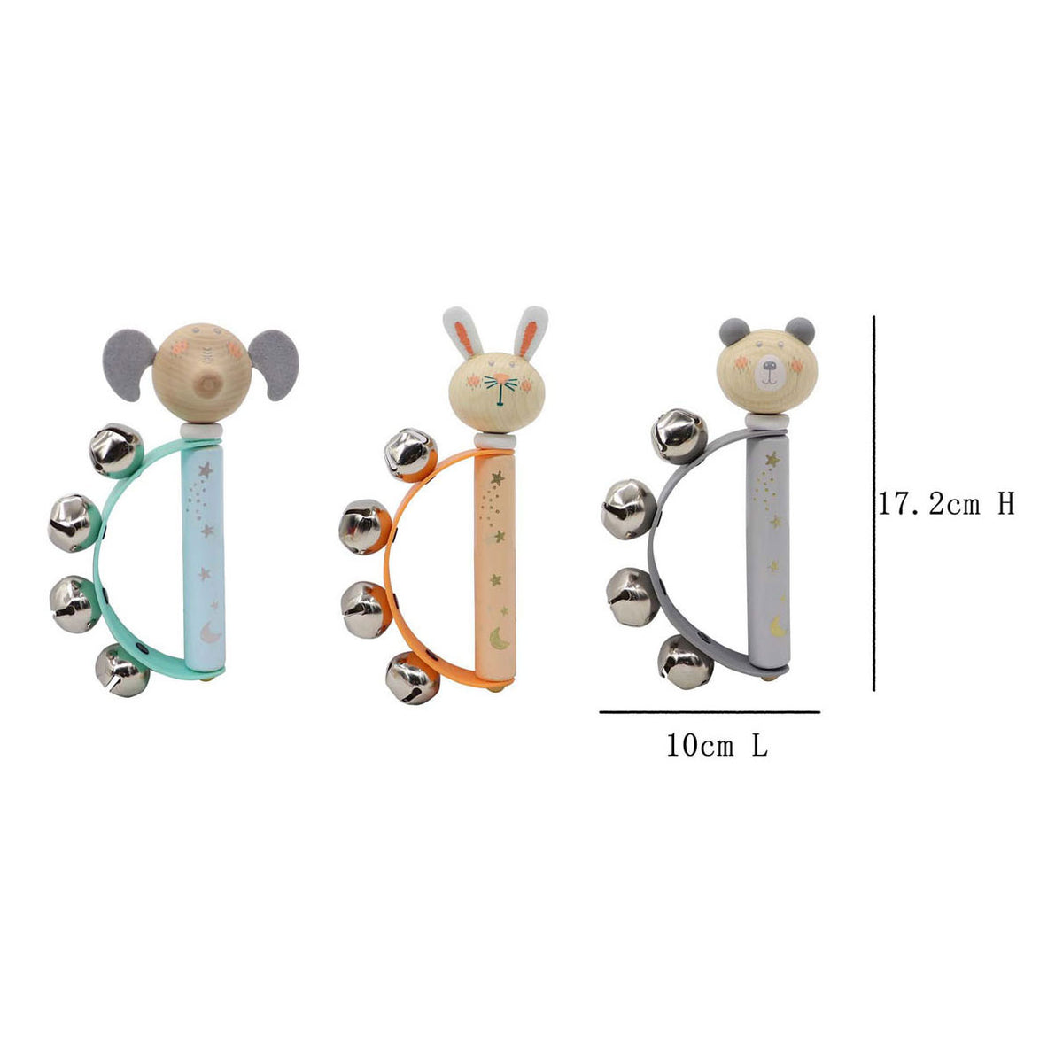 Campana de madera playwood con mango animal