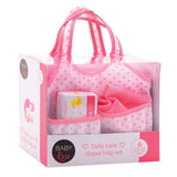 Bolsa de pañales John Toys Baby Rose para muñeca - con accesorios y cambiador