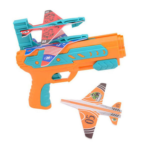 Pistola de lanzamiento de avión Johntoy con 3 aviones.