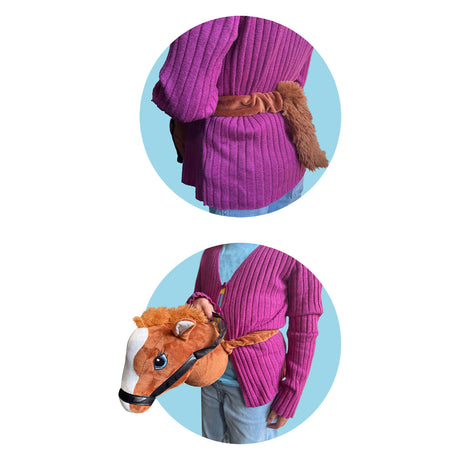 Cabeza de caballo acebo marrón claro con elástico