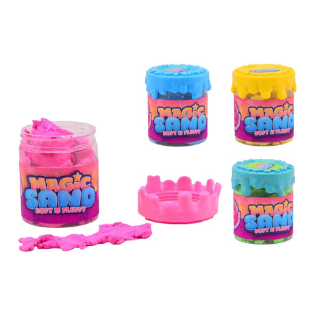 Arena de juego de colores Johntoy en tarro, 450gr.