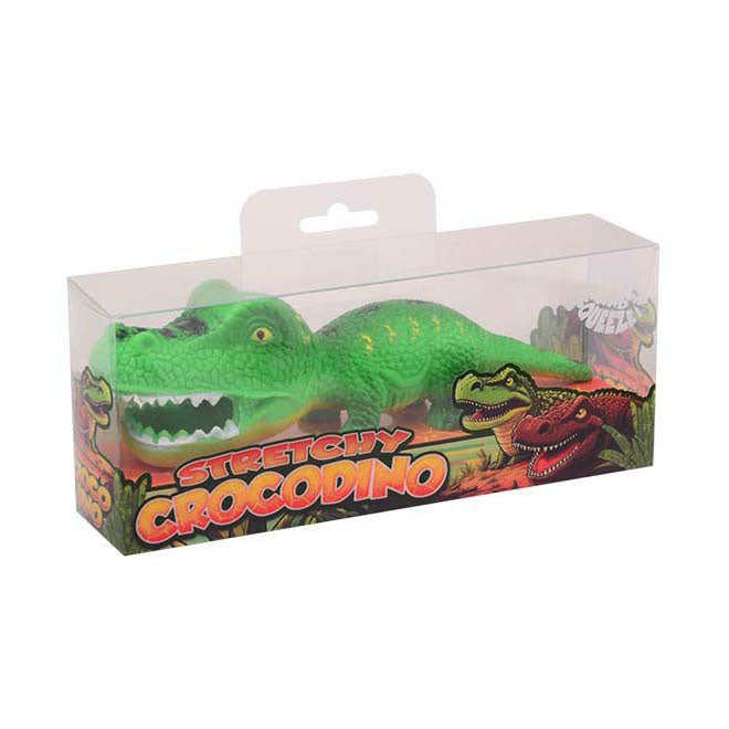 Johntoy cocodrilo elástico dino de 20 cm en caja transparente