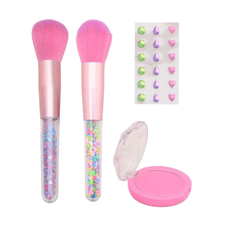 Johntoy lala - set de maquillaje colorete y brocha con pegatinas