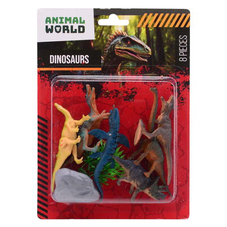 Johntoy animal world - juego de dinosaurios, 8 piezas.
