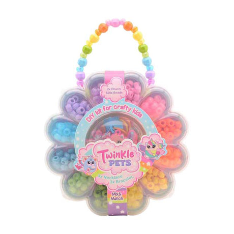 Johntoy Twinkle Pets - Juego de cuentas en caja de flores.