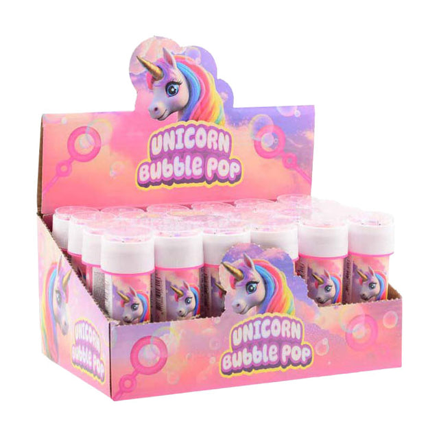 Juguetes para hacer burbujas de unicornio Johntoy - Expositor de 24 piezas.