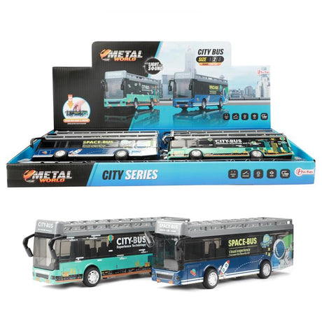 Toi-toys toi toys metal world city bus 21cm extraíble con luz y sonido