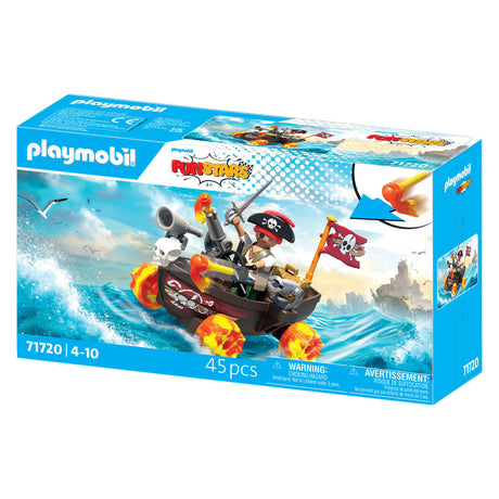 Playmobil | estrellas divertidas | barco pirata rasendes | juguete a partir de 4 años | regalo para niños | coche de juguete | con función de disparo rückzugmotor | 71717