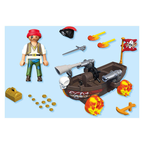 Playmobil | estrellas divertidas | barco pirata rasendes | juguete a partir de 4 años | regalo para niños | coche de juguete | con función de disparo rückzugmotor | 71717