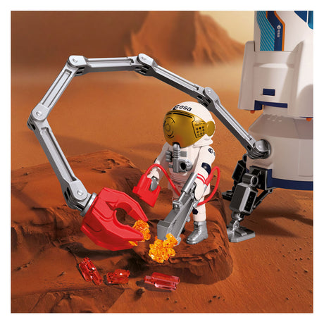 Playmobil espacio esa cohete de investigación marte | cohete modular con plataforma de lanzamiento y 2 astronautas | juego de juguetes espaciales de alta calidad | para niños a partir de 4 años | 72011