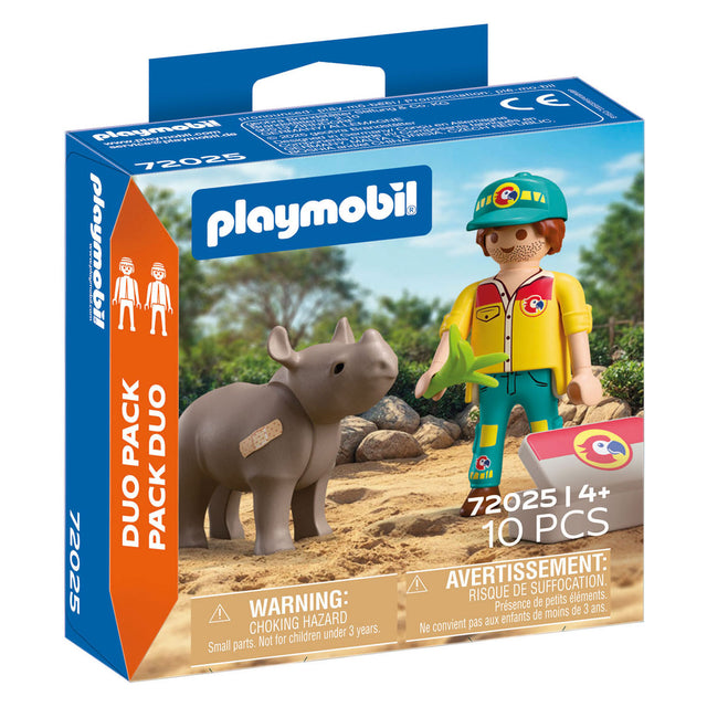 Playmobil duopack guardabosques con rinoceronte - 72025